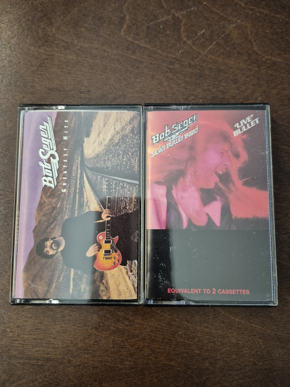 Bob Seger & The Silver Bullet Band. 2 Cassette. Live Bullet & Greatest Hits.